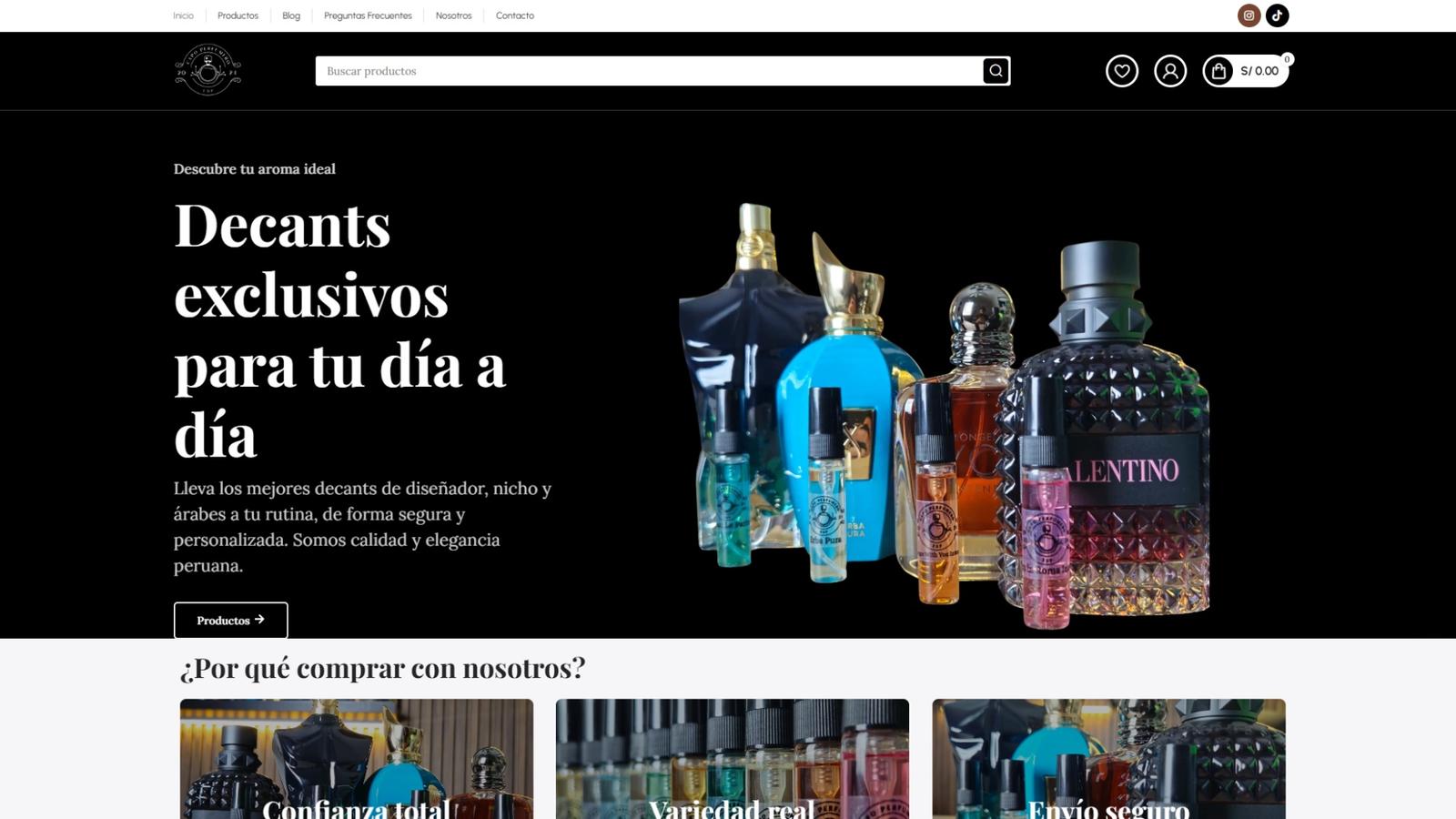 Tienda online de perfumes decants diseñada y desarrollada por Manelux