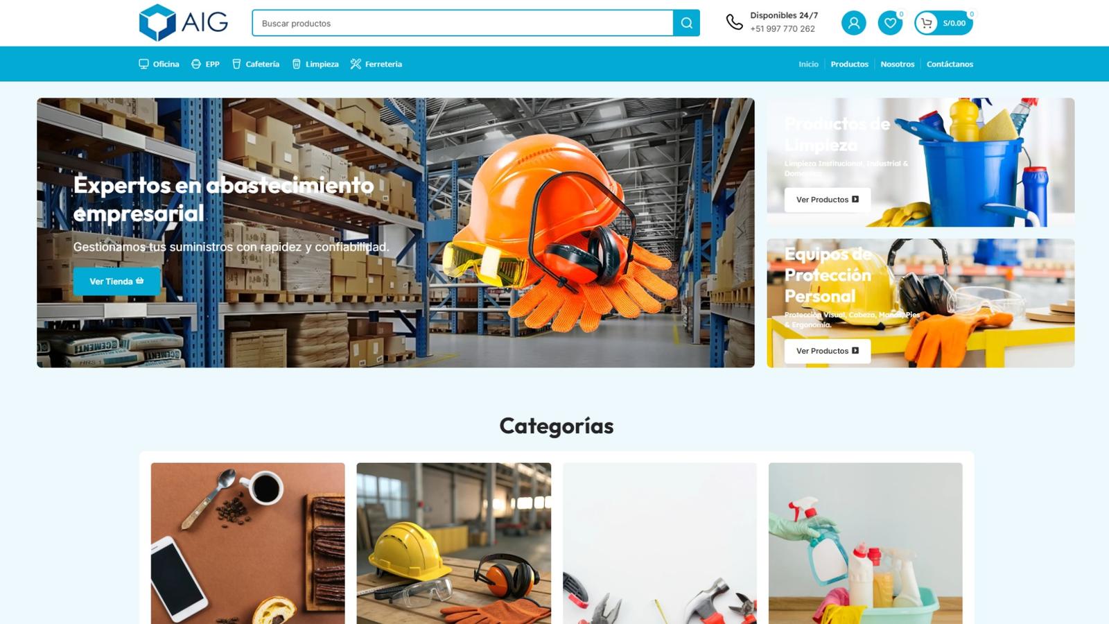 Sitio web de venta de artículos de ferretería por mayor diseñado y desarrollado por Manelux