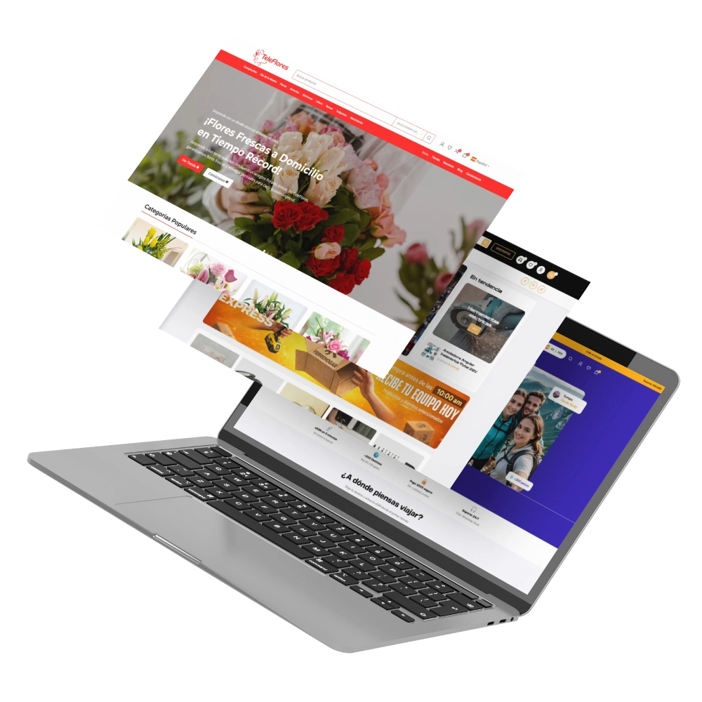 Mockup de sitio web corporativo diseñado y desarrollado por Manelux
