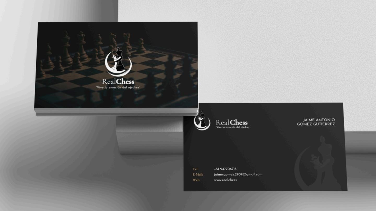 Tarjetas de presentación diseñadas por Manelux para empresa del sector ajedrez